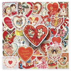 50 PACK RETRO VTG NOSTALGIA VALENTINES DAY SWEET HEART LOVE Set Bulk Lot 50PCS