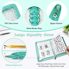 Sticker Storage Organizer Binder A5 Sticker Collecting Book Reusable Zipper