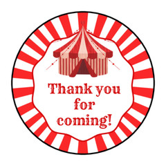 30 Circus carnival thank you birthday party envelope seals stickers labels, tags
