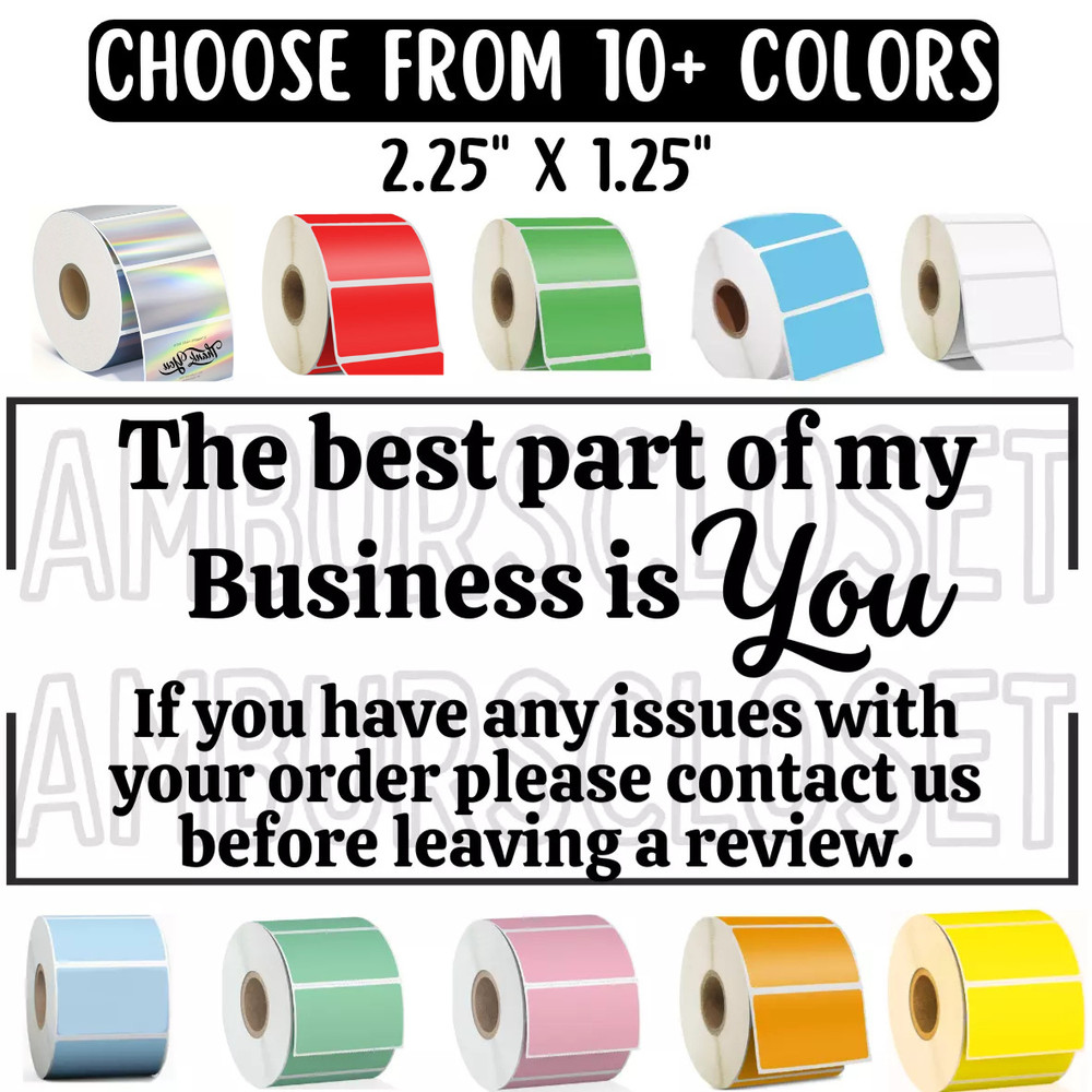 50 THANK YOU STICKERS 2.25″ LABELS SEALS SMALL BUSINESS SCRATCH RESISTANT