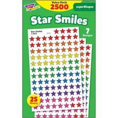 Trend Supershapes Star Smiles Stickers – 2500 Star – Assorted (T46917)