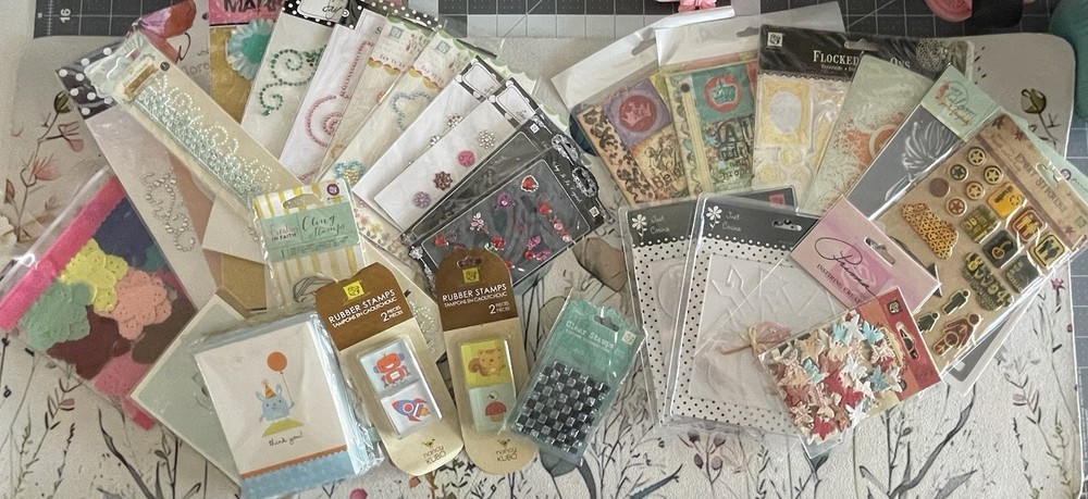 Prima Embellishments Florals Gems Chipboard Rub Ons Stamps Mixed Media NEW
