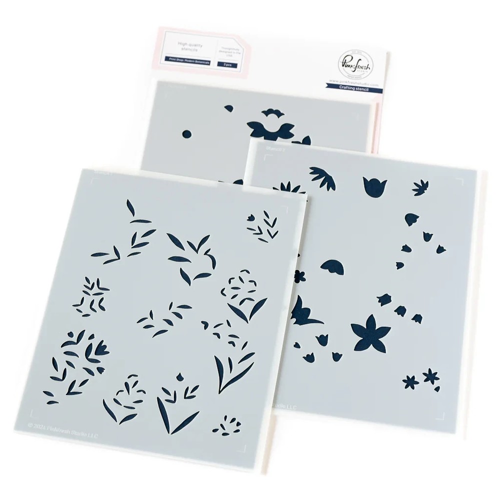 PINK FRESH – STENCILS 3 PCS – PRINT SHOP – MODERN BOTANICALS