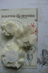 CREAM 3 Pk Mixed Layered Designs Pack Fabric Chiffon 45-70mm across Manor House