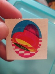 Lisa Frank Vintage 80s Circle Sticker Rainbow Hearts 1.5”