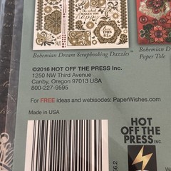hot off the press scrapbooking Pages ,Double Sided Bohemian Dreams Paper Pack