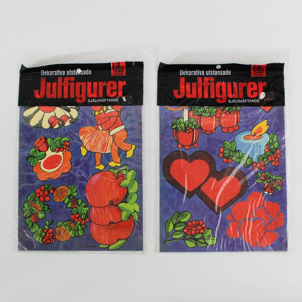 Lot Of 2 Gerhards Matching Decorative Die-Cut Christmas Figures Self-Adhesive
