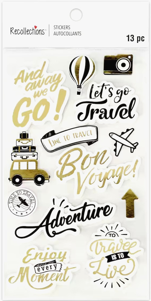 Travel Bon Voyage Adventure Enjoy Moment Live Time Pack Recollections Stickers