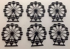 Ferris Wheel Die Cuts * Set of 6 * Black or White Cardstock * Carnival * Fair
