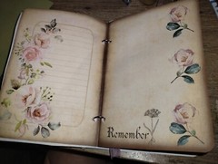 Pink Vintage Roses Junk Journal Scrapbook USA Seller