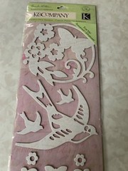 K&COMPANY STICKERS CHIPBOARD BRENDA WALTON 2 SHEETS FLORA & FAUNA SILHOUETTE 14P