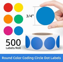 High-Quality 3000 PCS 3/4” Color Coding Stickers – Perfect for Organization