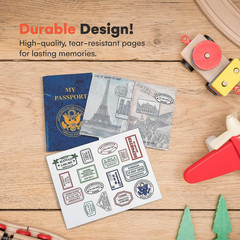 Passport Sticker Book for Boys and Girls 6In – 12 Pack Pad of Famous Places Moti