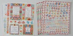 Vtg Scrapbook Supplies Lot 125 Pcs – Cardstock Stickers Die Cuts Frames Sheets