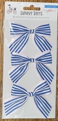New American Craft Maggie Holmes Crate Paper Sunny Days 3 Fabric Bows Scrapbook