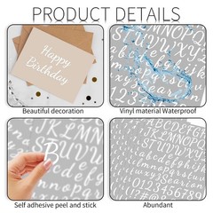 10 Sheets Small Letter Stickers – 1 Inch 1 Inch, Handwritten White