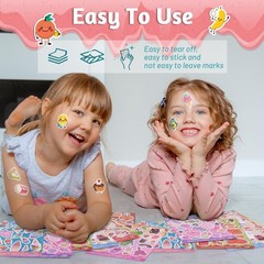 Scented Stickers Scratch & Sniff – 1500+ Cute Food Themes, 72 Sheets for Kids Re