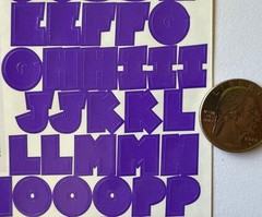 PURPLE SHADOW CHUNKY ALPHABET Stickers(2sheet)Making Memories •Letters•Number•
