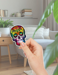 Rainbow Sugar Skulls Die Cut Vinyl Stickers Scrapbooking Laptop Waterbottle