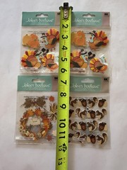 Jolees Boutique Dimensional Stickers 4 Fall Thanksgiving Turkeys Squirrels Lot 4