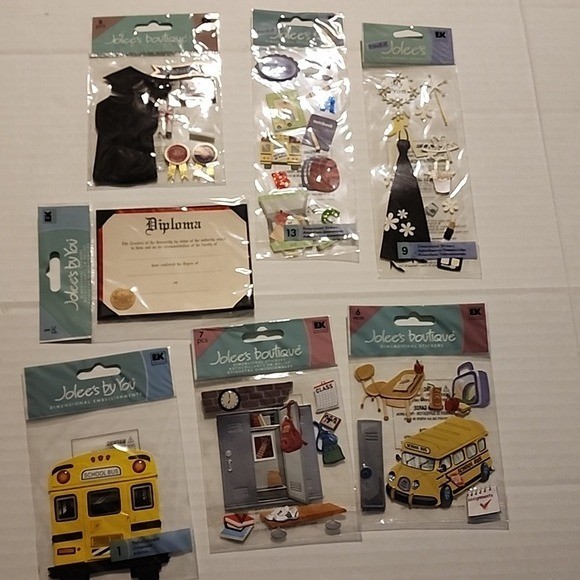 Prom School Graduation scrapbook stickers bundle Craft DIY lot of 7