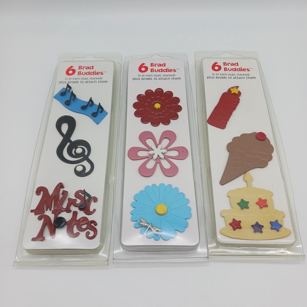 BRAD BUDDIES Music Floral & Birthday Scrapbooking Card Making Embellishments