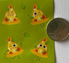 HAPPY PIZZA MAN“Pizza Scented” Stickers(39pc)Greenbrier•Food •Party•Toppings•