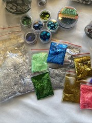 Lot of Various Brands GLITTER-CONFETTI-GEMS-SEQUIN-GLITTER-BRADS some vintage