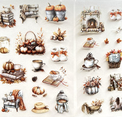 Cozy Autumn Stickers 4 Sheets Fall Junk Journal Collage Planner Scrapbook