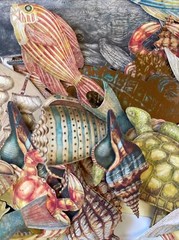 CREATURES OF THE SEA Die-Cuts (6pc)Ocean•Fish•Shells•Seahorse •Turtle•Glittered•
