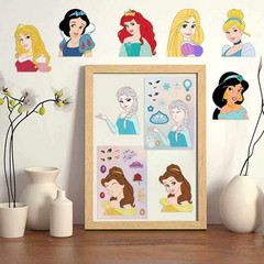 Princess Themed Stickers, 24PCS Make Your Own DIY Stickers for Crafts