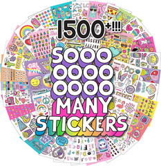 ® 1500 Sticker Book by , Fun Craft Stickers, Cute Gifts for Girls Kids Teens Adu