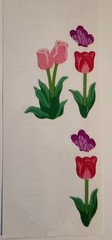 Sandylion Fuzzy Tulip Stickers, 2 partial 2×2 square mods, 3 flower, 2 butterfly