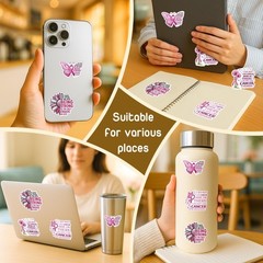 (4Pcs) Breast Cancer Awareness Stickers – Waterproof Vinyl Breast Cancer Stic…