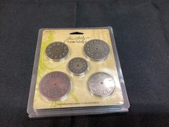 Tim Holtz Idea-ology TIME PIECES 5 CLOCK FACES METAL EMBELLISHMENTS TH92831