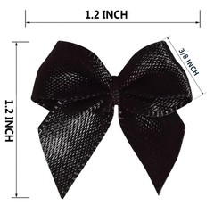 Micomon 50pcs 1.2-Inch Mini Ribbon Bows for Crafts Small 3/8″ ribbon, black