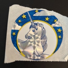 Vintage 1980s Regular Size Prism Unicorn Stickers – lot of 5