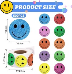 Smiley Face Stickers – Happy Face Stickers 1 Inch Small Round Smile Sticker Labe
