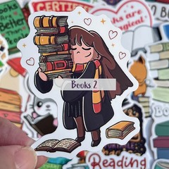 BOOKS and Flowers Stickers cartoon Fun and Cute for laptop water bottle 50 pcs