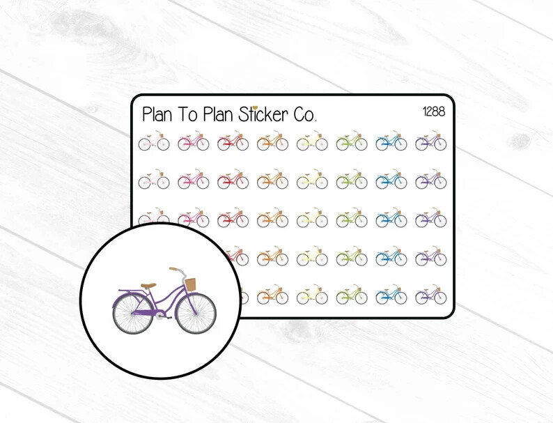 1288~~Bicycle Bike Planner Stickers.