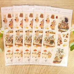 Stickii – Whimsical Terrarium Stickers – 1 Fantasy Rabbit & Sheep Sticker Sheet