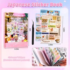 1300Pcs Cute Scrapbook Stickers Travel Y2k Japanese Sticker Book for Adult Ka…