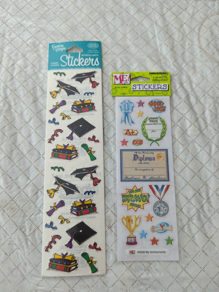 2 Brand New Packages Graduation Scrapbook Stickers, Frances Meyer, Dimensions