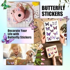 Butterfly Stickers(635 Pcs, 48 Sheets), Flower Stickers for Scrapbooking, Journa