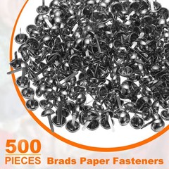 500pcs Brads Paper Fastener, 10mmx16mm Metal Split Pin for Paper Craft, Gunmetal