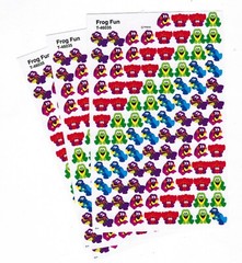 3 sheets MINI Colorful Fun Frogs Scrapbook Stickers! 300 Stickers