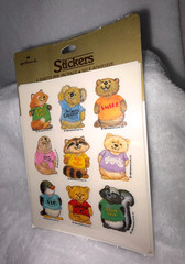 New Sealed 1980 Hallmark Shirt Tales Koala Penguin Walrus Beaver Tiger Stickers
