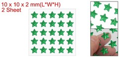 2 Sheet Star Gem Stickers 10mm, Self Adhesive Jewel Sticker Dark Green