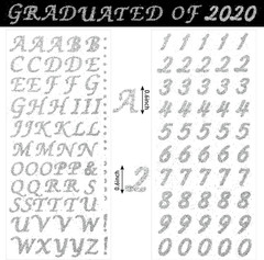 5 Sheets Graduation Cap Stickers Decoration Glitter Alphabet Letter Stickers Sel