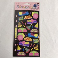 Vintage Birthday Party Binder Stickers Balloons Cards Scrapbook Stickopotumus